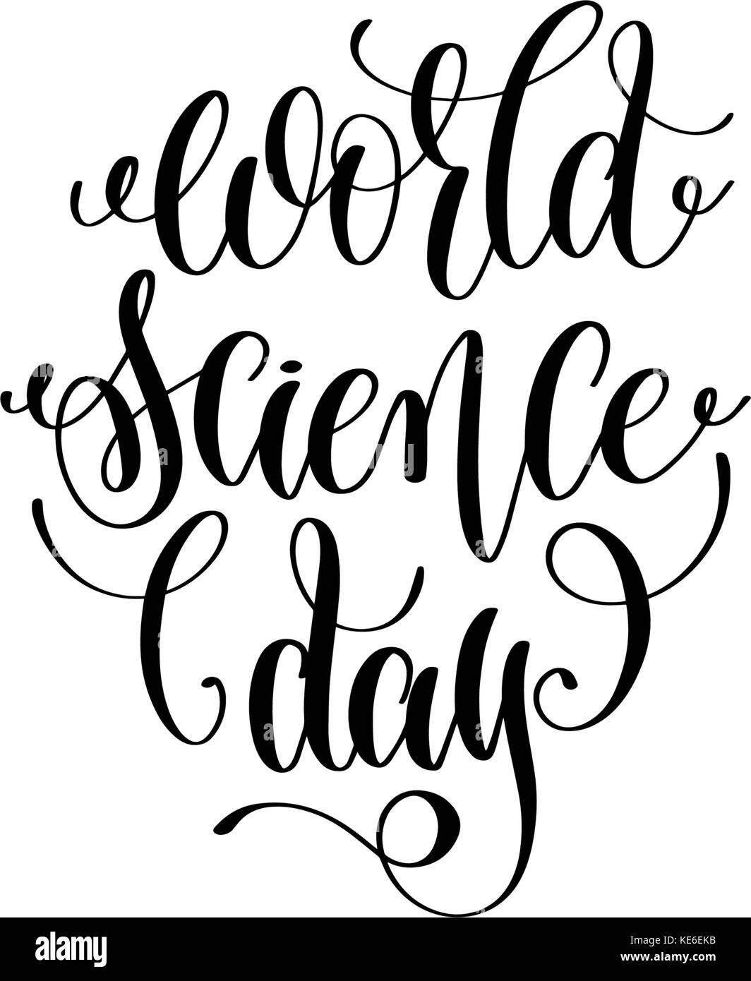 La journée mondiale de la science au 10 novembre inscription lettrage Illustration de Vecteur