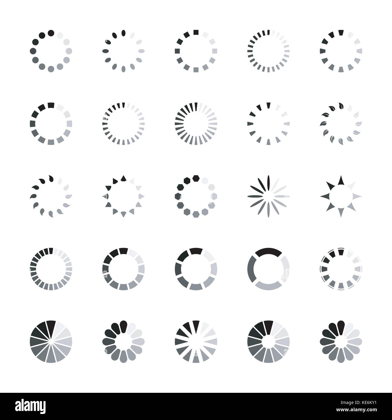 Ensemble d'icônes de chargement vectoriels EPS 10. Illustration de Vecteur