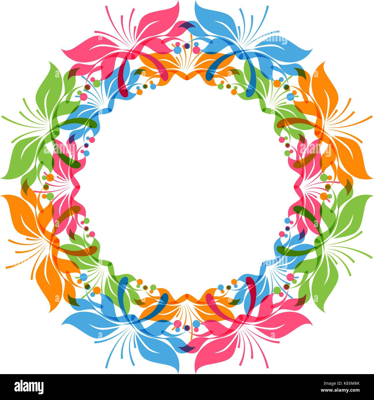 Couronne de fleurs, ronds, ornement motif cercles, vector illustration Illustration de Vecteur