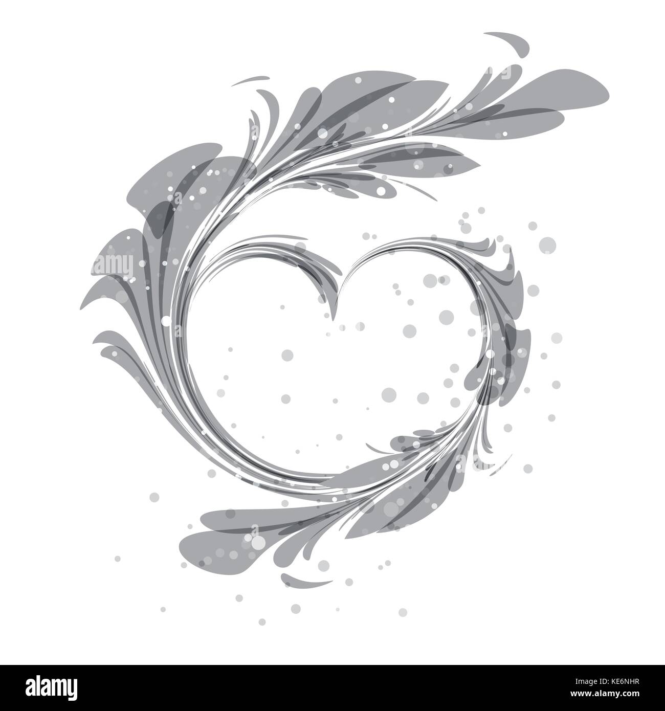 Silhouette d'art coeur ornement sur fond blanc Illustration de Vecteur