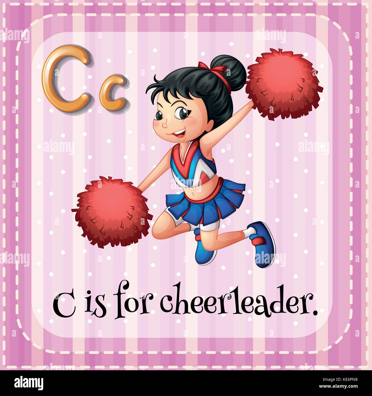 Jeu de lettre c est pour cheerleader Illustration de Vecteur