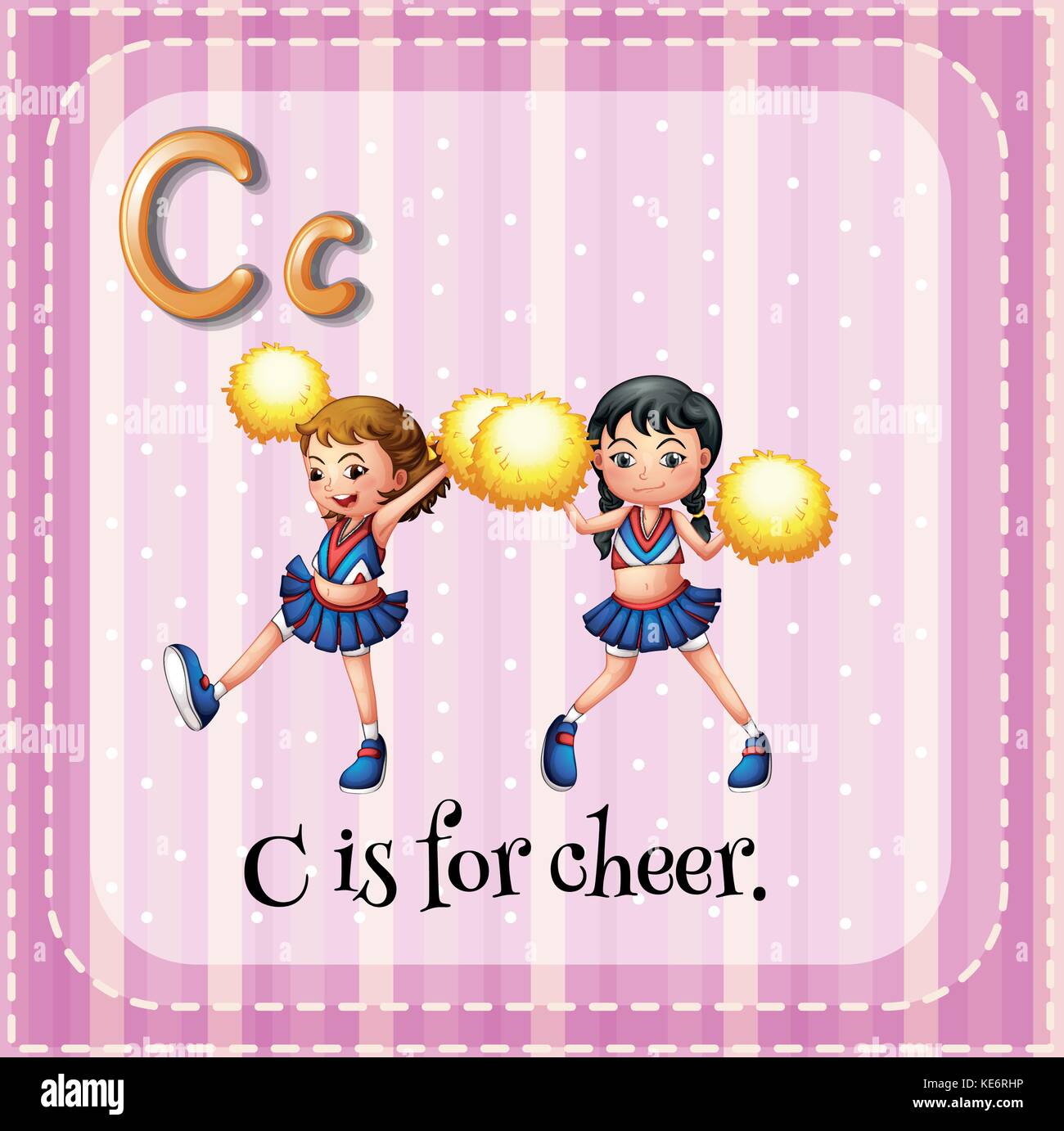 Jeu de lettre c est pour cheer Illustration de Vecteur