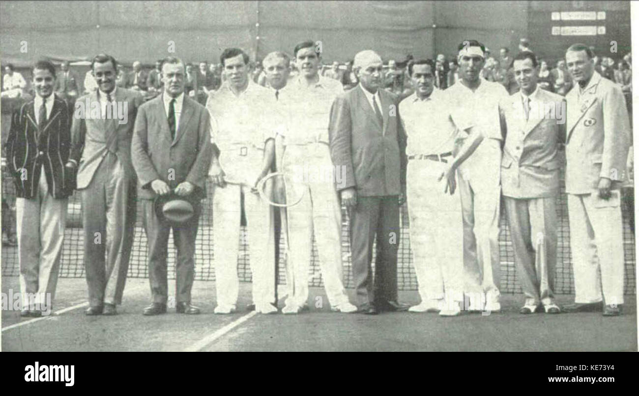 La Hongrie l'Angleterre match de Coupe Davis 1929 Banque D'Images