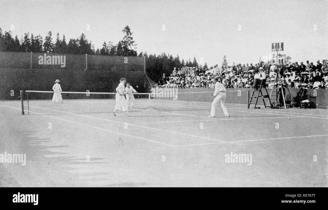 Tennis au Jeux olympiques de 1912, à l'extérieur finales mixtes Banque D'Images