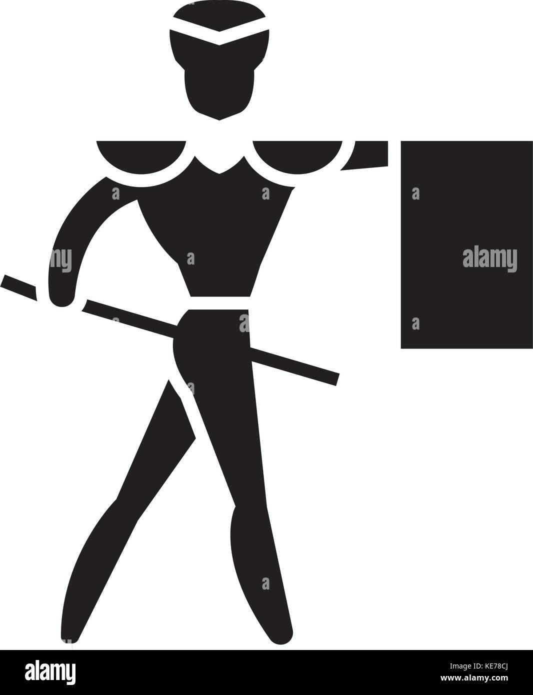 Matador - toreador, icône illustration vectorielle, panneau noir sur fond isolé Illustration de Vecteur