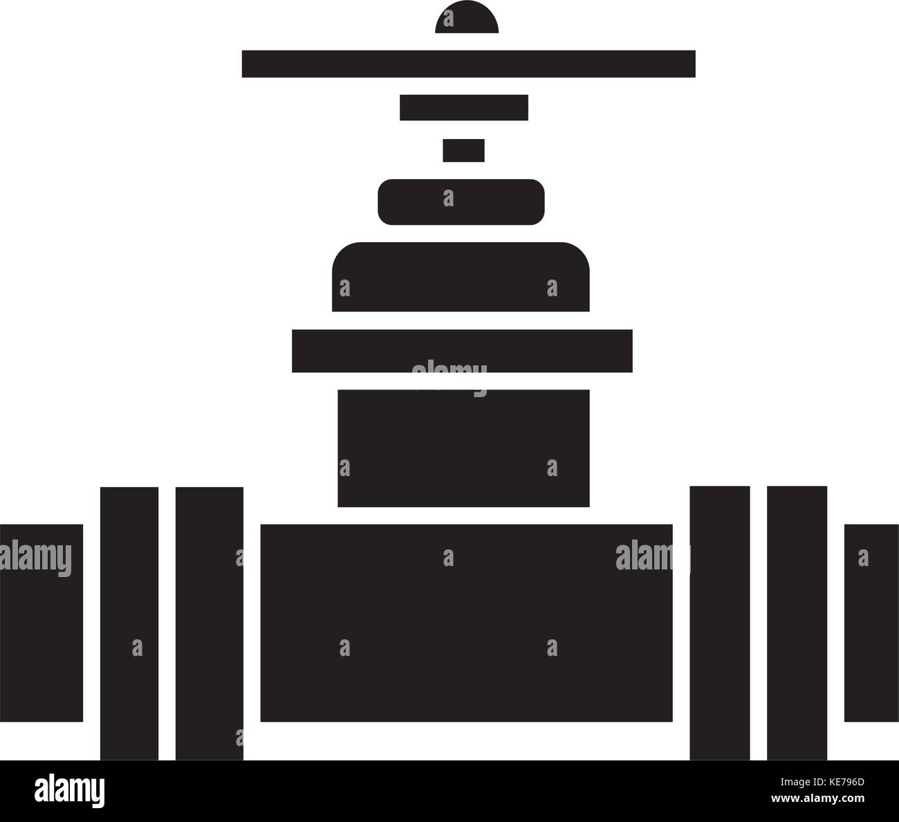 L'icône de la tuyauterie du vecteur, illustration, panneau noir sur fond isolé Illustration de Vecteur