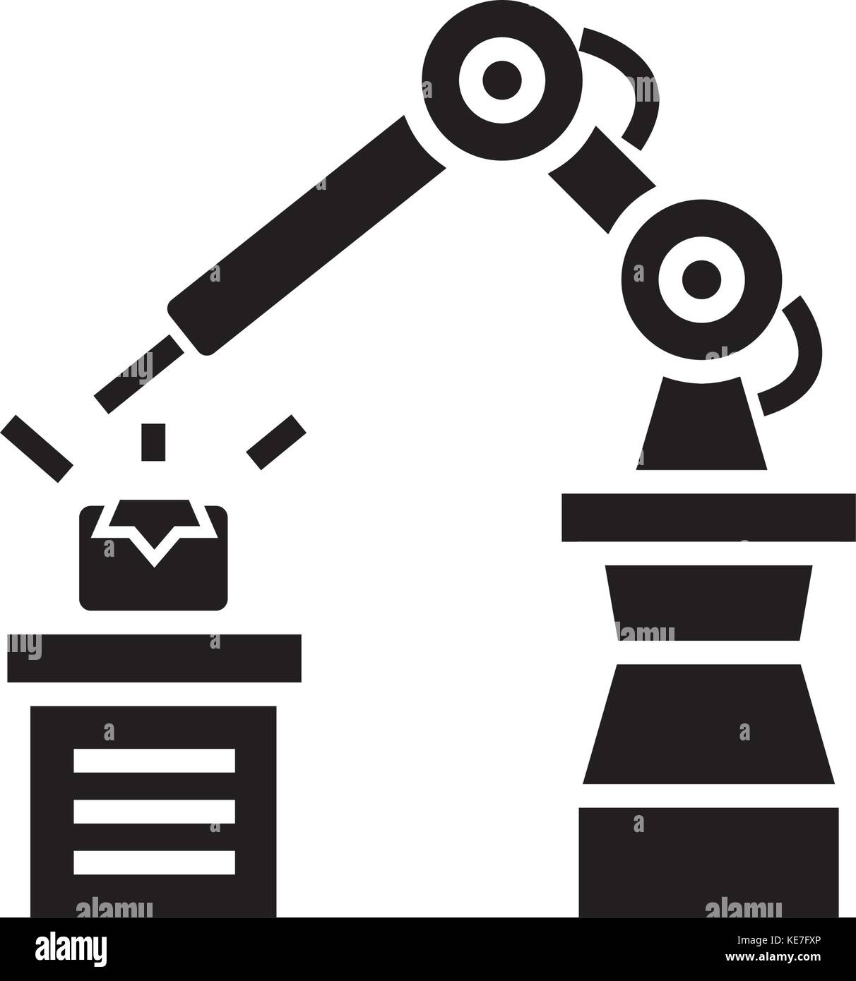 L'icône de l'automatisation industrielle, illustration vectorielle, panneau  noir sur fond isolé Image Vectorielle Stock - Alamy