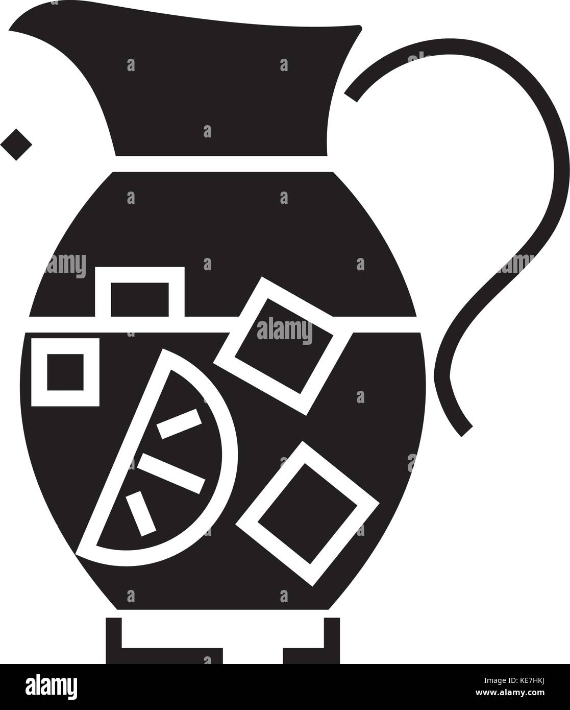 Lemonade pitcher - sangria - bewerage, icône illustration vectorielle, panneau noir sur fond isolé Illustration de Vecteur