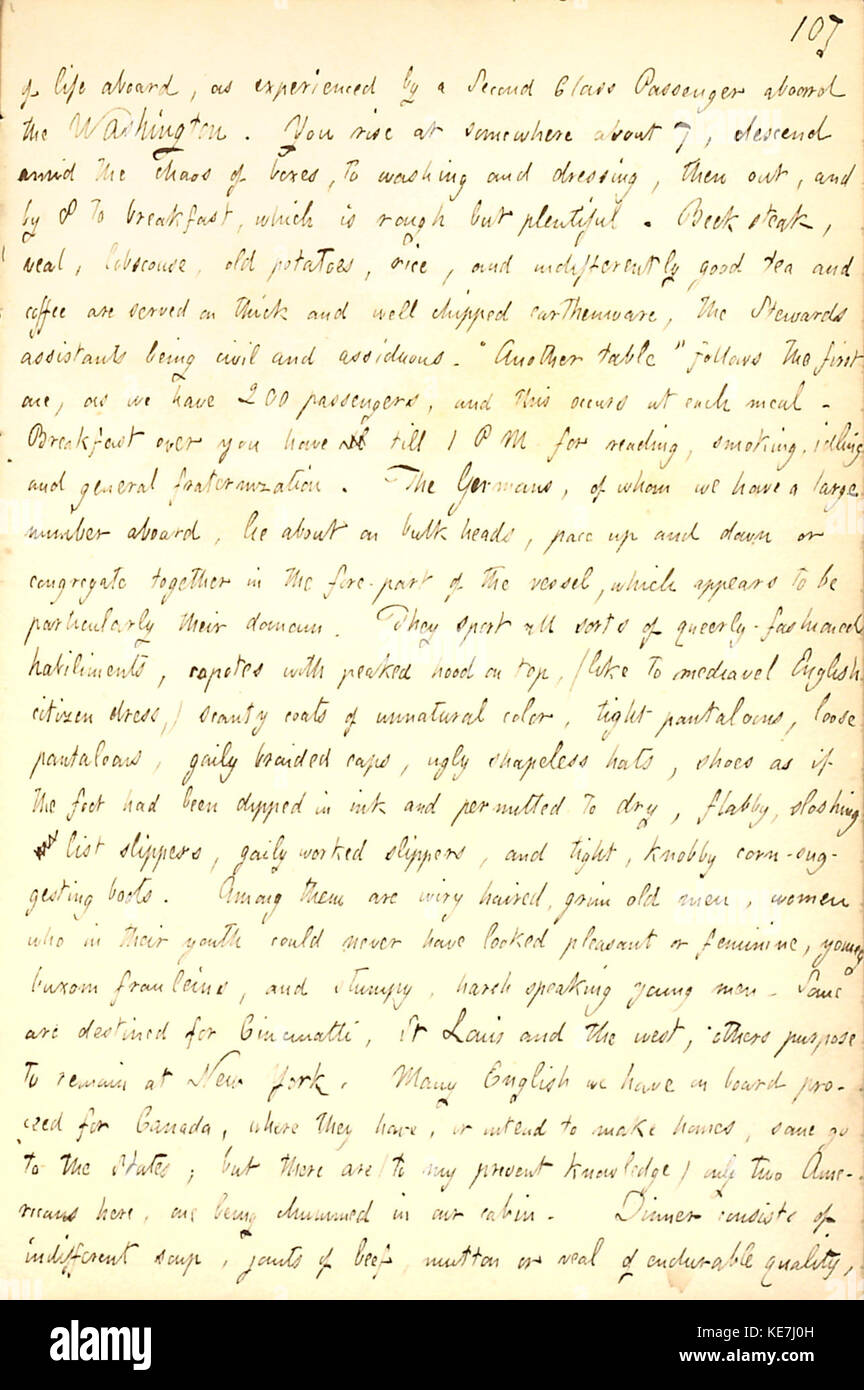 Thomas Butler Gunn Diaries Volume 7, page 114, Juillet 20, 1855 Banque D'Images