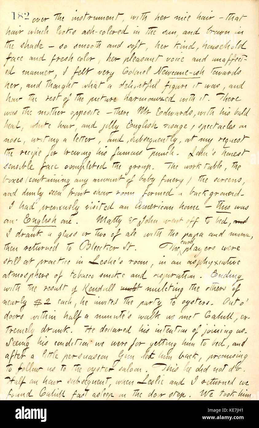 Thomas Butler Gunn Diaries Volume 9, page 205, Septembre 17, 1858 Banque D'Images