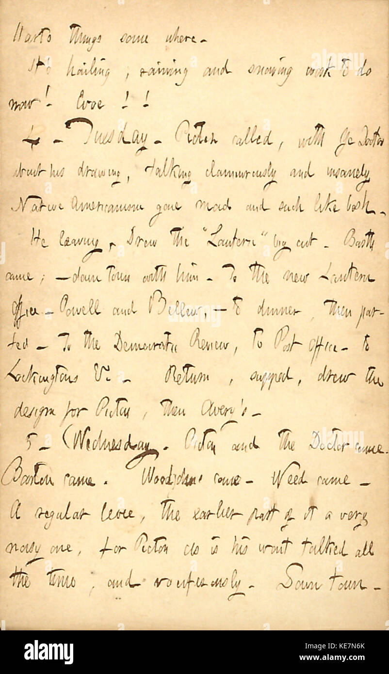 Thomas Butler Gunn Diaries Volume 4, page 108, Mai 35, 1852 Banque D'Images