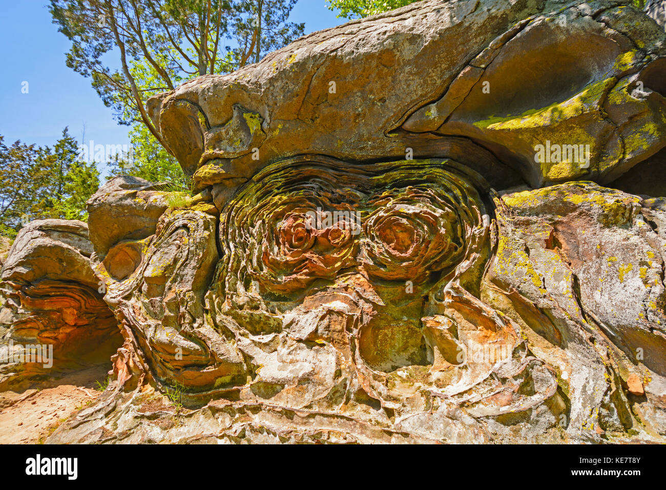 Anneaux de liesegang dans le jardin des dieux à shawnee national forest Banque D'Images