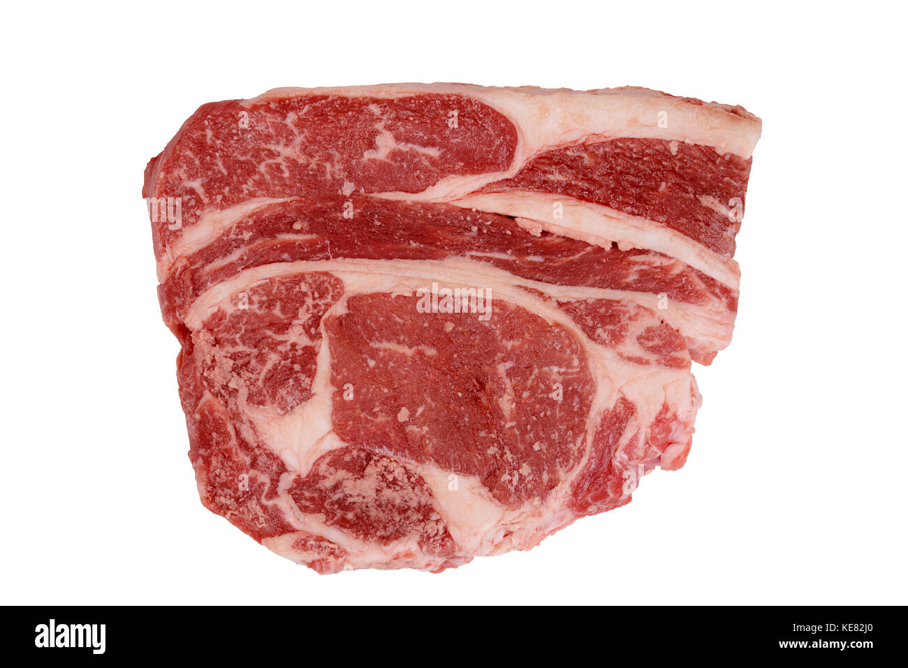 Top View raw ribeye steak Banque D'Images
