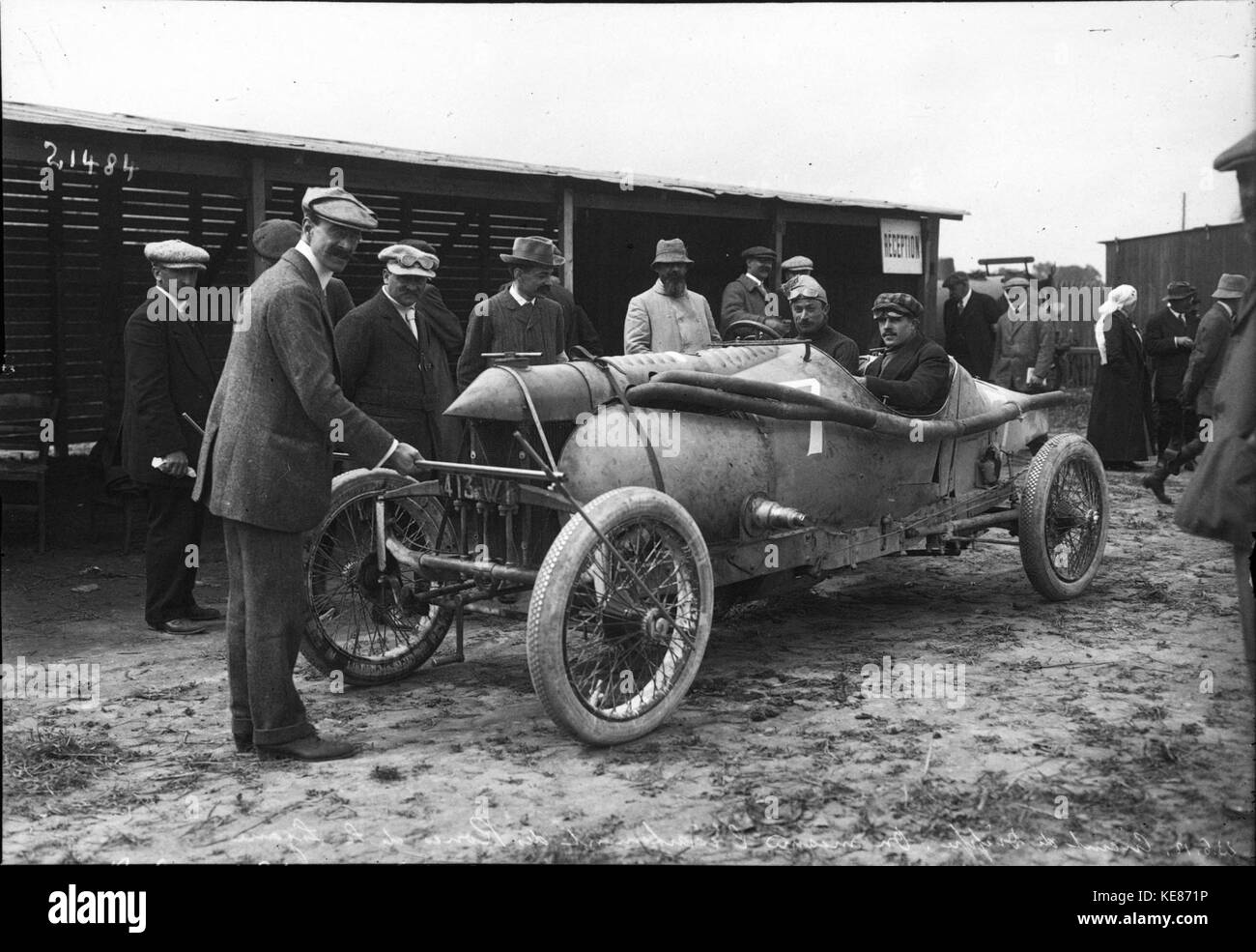 Georges Sizaire dans son Sizaire Naudin au 1912 Grand Prix de France à Dieppe (4) Banque D'Images