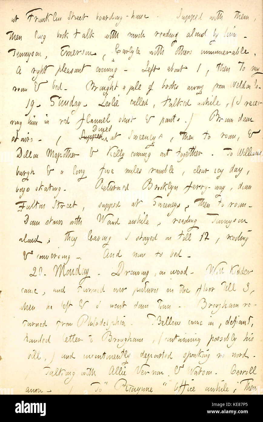 Thomas Butler Gunn Diaries Volume 5, page 108, décembre 1820, 1852 Banque D'Images
