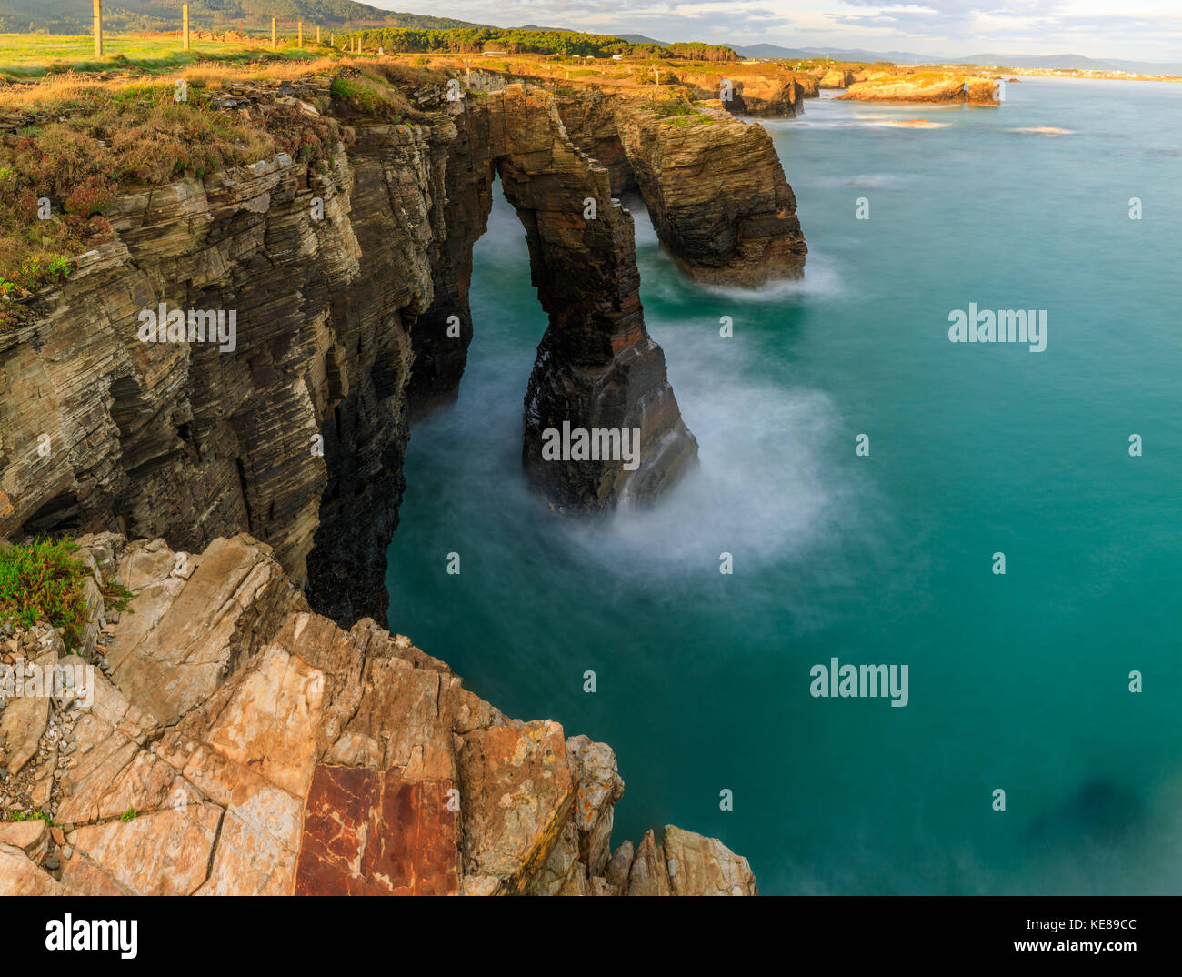 Playa de las Catedrales Beach, Espagne Banque D'Images