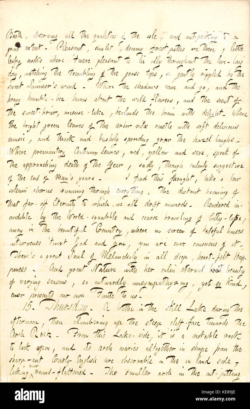 Thomas Butler Gunn Diaries Volume 6, page 108, septembre 1415, 1853 Banque D'Images