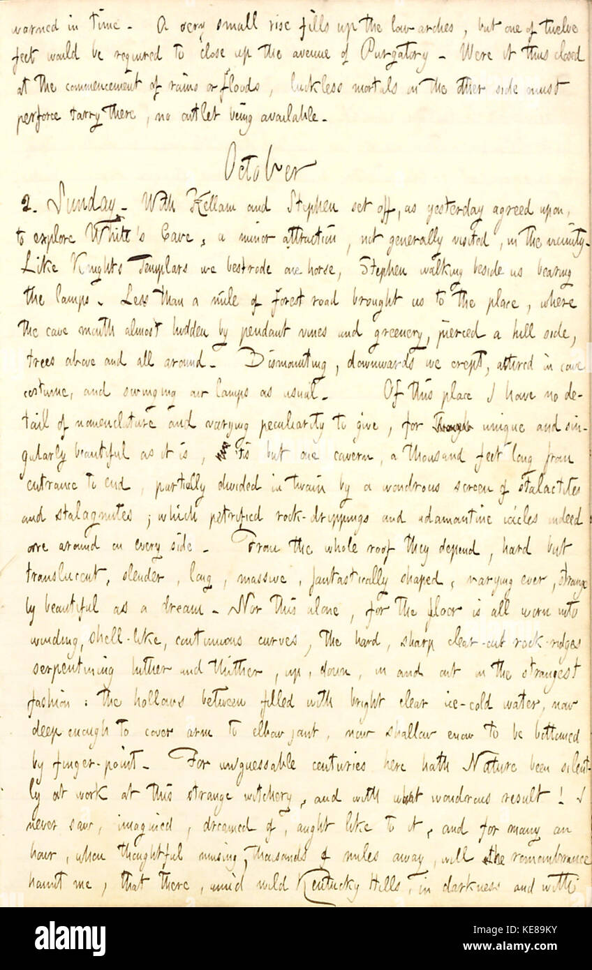 Thomas Butler Gunn Diaries Volume 6, page 145, Octobre 12, 1853 Banque D'Images