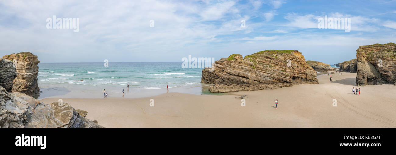 Playa de las Catedrales Beach, Espagne Banque D'Images