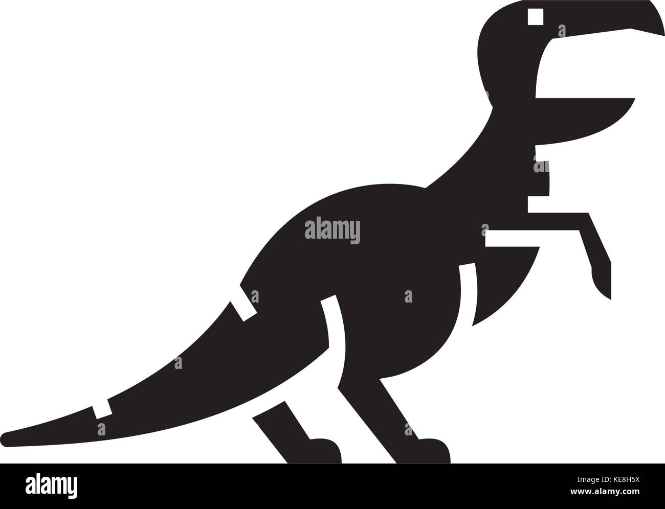 Raptor - dinosaure tyrannosaurus - icône, illustration vectorielle, panneau noir sur fond isolé Illustration de Vecteur