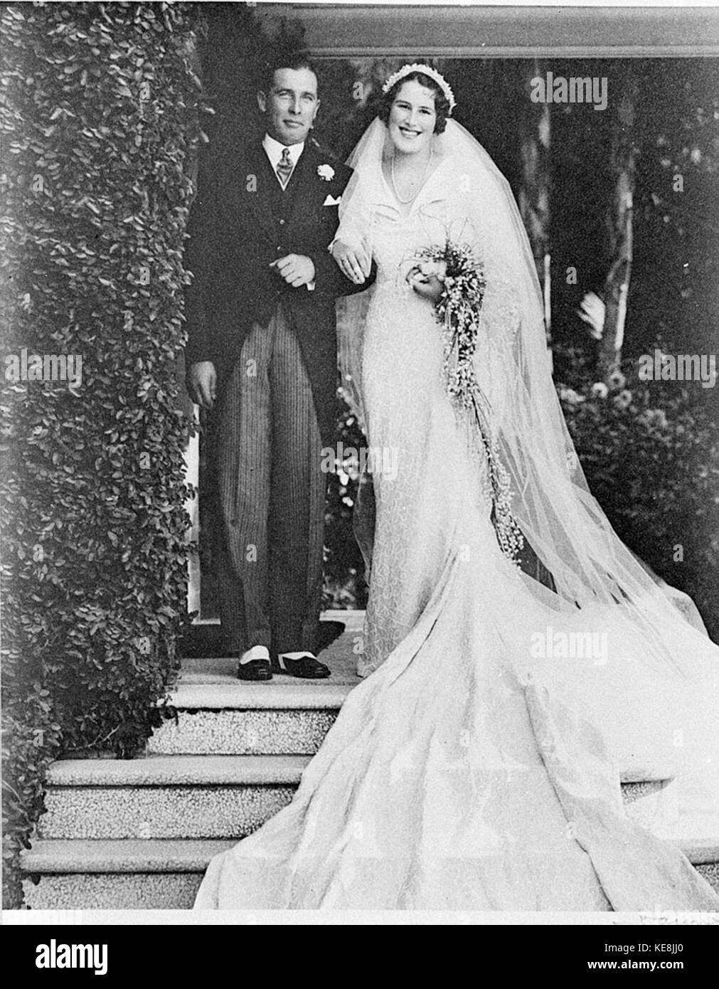 35948 AshtonIrene James Anderson mariage à St Marks Church Point Sydney Darling Mars 1935 Banque D'Images