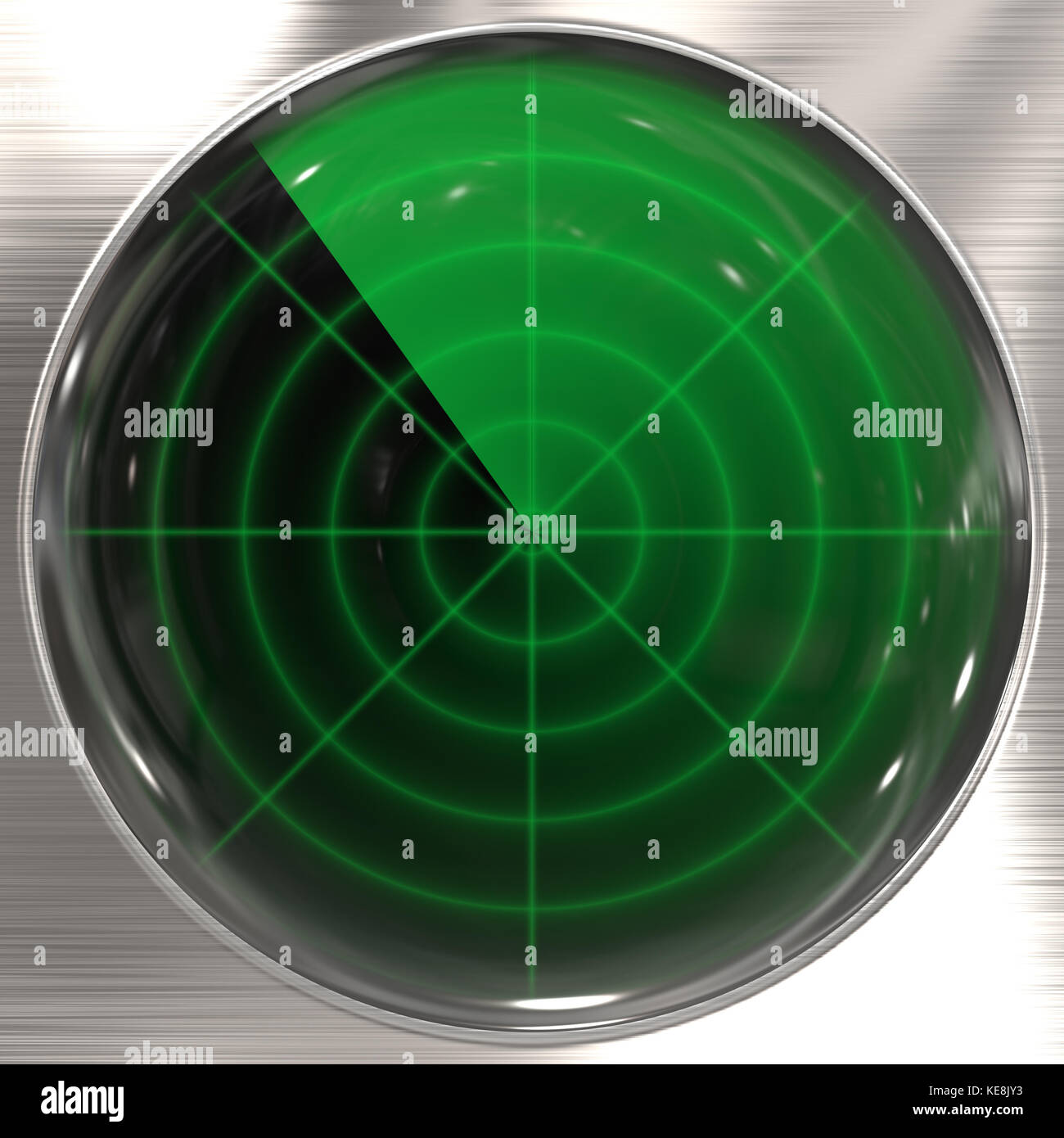 Écran radar vert Banque D'Images