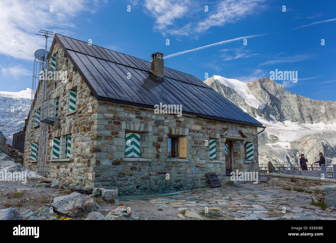 La vallée de Moiry, Suisse - moiry chalet, cabane de Moiry, un refuge de montagne sur le glacier de Moiry, dans les Alpes Pennines dans le canton du Valais. Banque D'Images