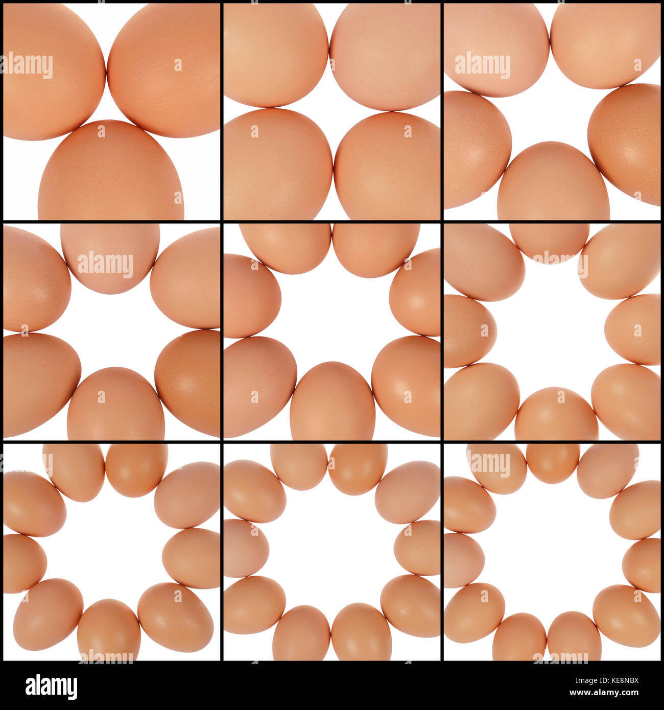 La figure d'œufs sur un fond blanc Banque D'Images