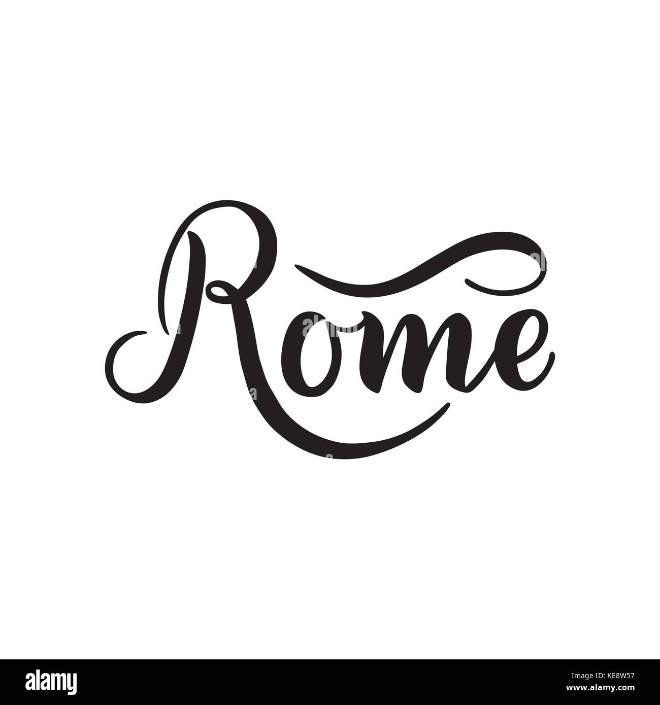 Logo ville isolé sur blanc. black label ou logo. badge vintage style grunge en calligraphie. Super pour les t-shirts ou de l'affiche. Rome, Italie Illustration de Vecteur