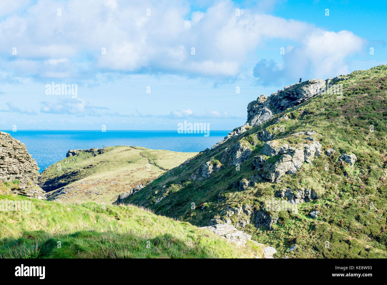 Paysage du château de Tintagel, légende arthurienne à domicile Banque D'Images