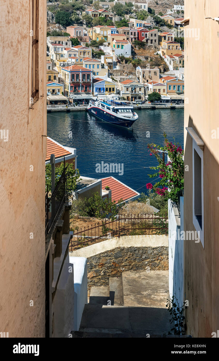 Le port de Symi Banque D'Images