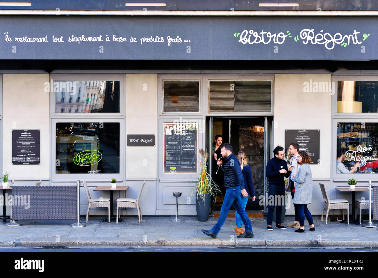 Produits frais Bistro Regent, Paris 9e - France Banque D'Images