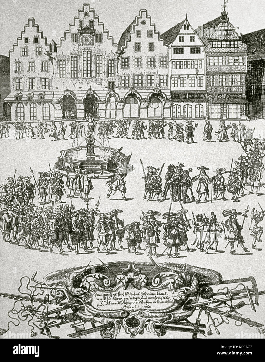 Défilé des apprentis charpentiers à Francfort sur le Main en 1659 Banque D'Images