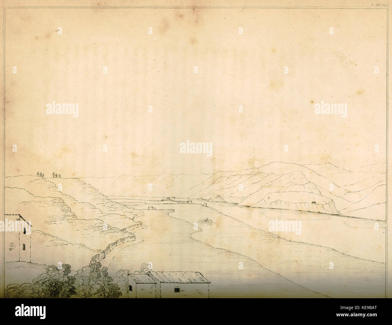 Vue sur le phare de Messine avec les rochers de Scylla et la côte calabraise Hughes Thomas Smart 1820 Banque D'Images