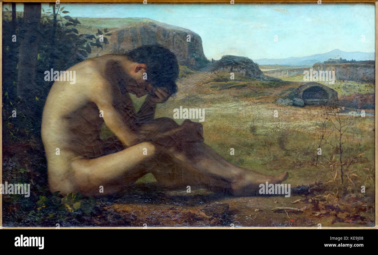 Une œuvre dramatique intitulée *Salomé enfant prodigue*, mettant en vedette le personnage biblique Salomé, dépeignant les thèmes de la tentation et de la rédemption. Banque D'Images