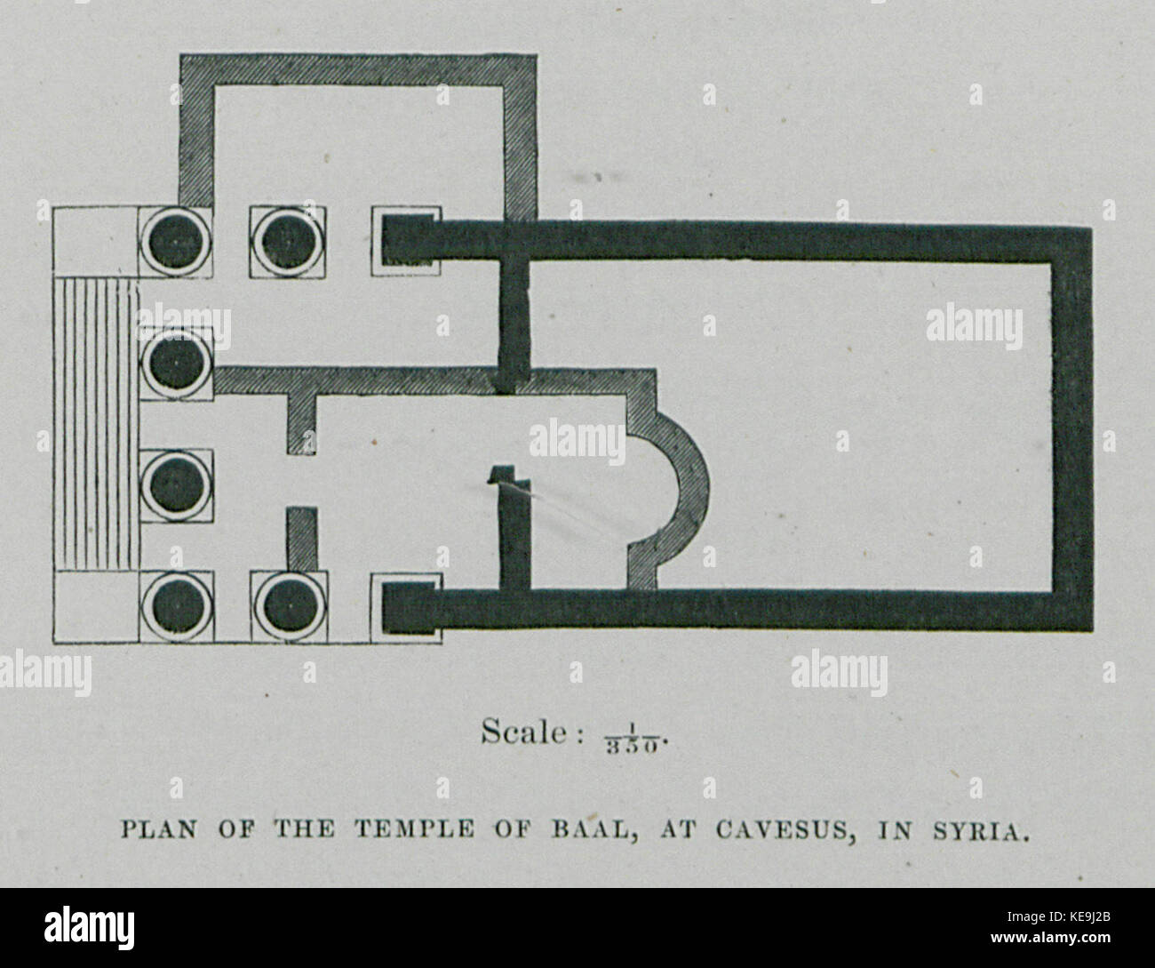 Plan du temple de Baal, à Cavesus, 1864 Charles Texier en Syrie Banque D'Images