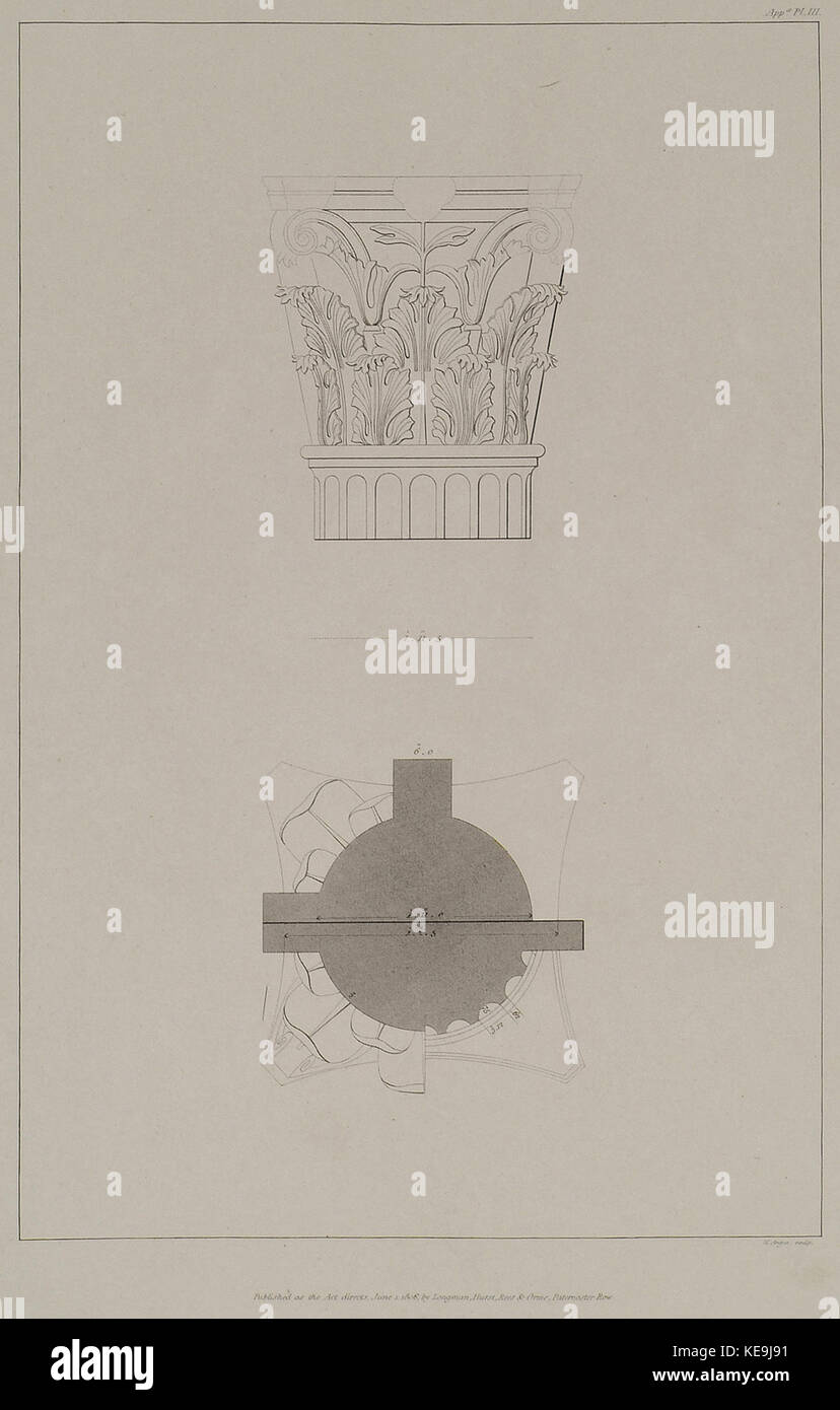 Un autre chapiteau corinthien trouvés au même endroit Wilkins William 1807 Banque D'Images