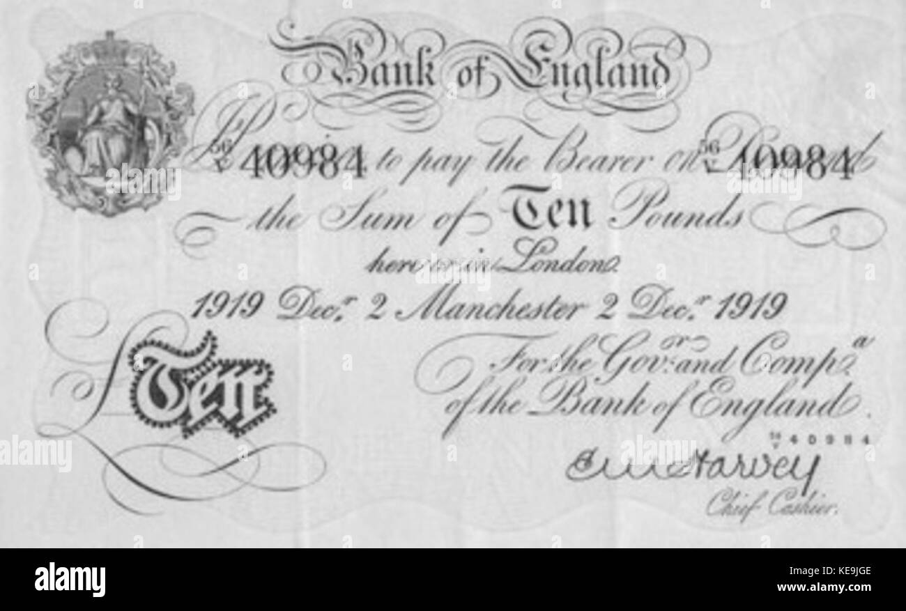 Note 10 livres blancs Banque D'Images