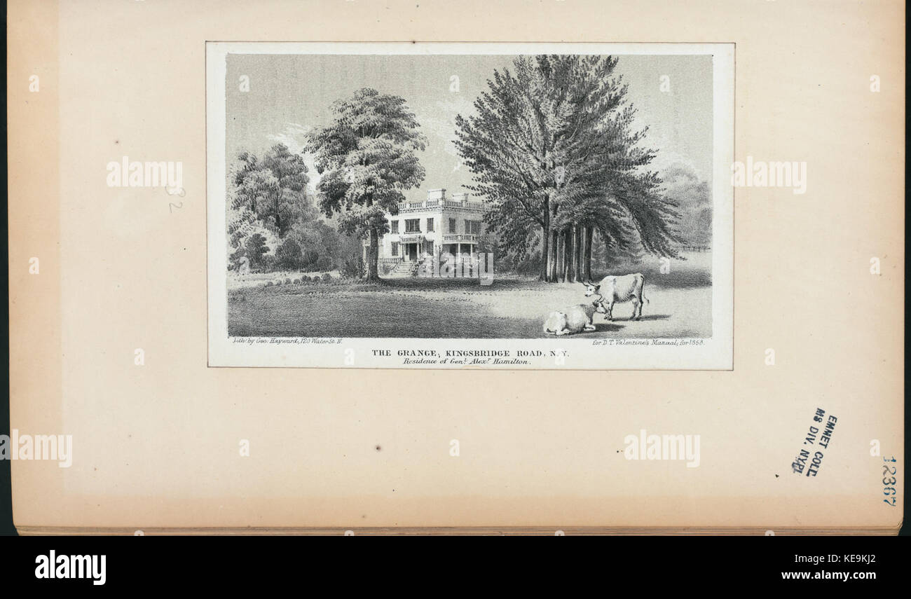 La Grange, Kingsbridge Road, N.Y., résidence d'Gen.l Alex.r Hamilton (NYPL Hadès 255846430868) Banque D'Images La Grange, Kingsbridge Road, N.Y., résidence d'Gen.l Alex.r Hamilton (NYPL Hadès 255846430868) Banque D'Images