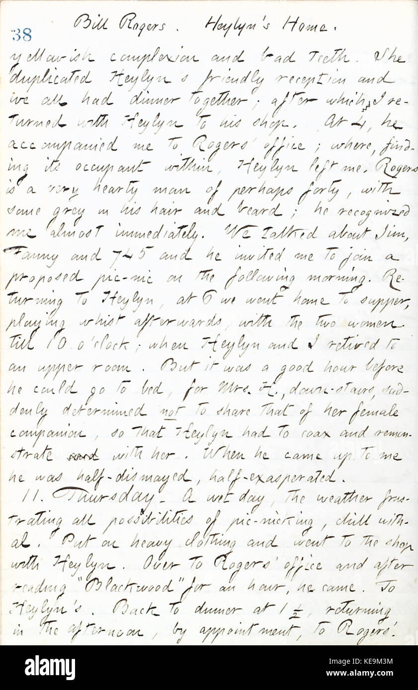 Thomas Butler Gunn Diaries Volume 17, page 47, 10 juillet, 1861 Banque D'Images