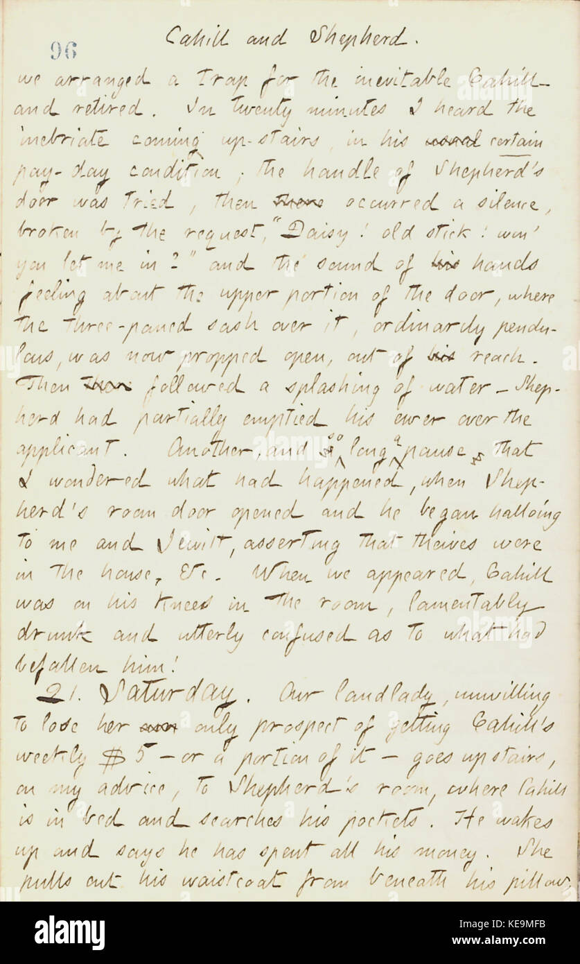 Thomas Butler Gunn Diaries Volume 18, page 107, Décembre 20, 1861 Banque D'Images