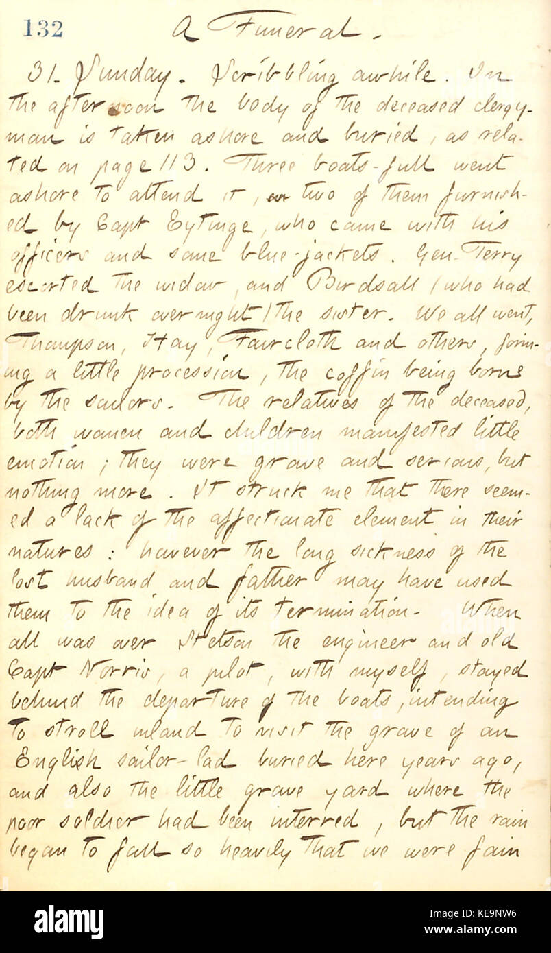 Thomas Butler Gunn Diaries Volume 20, page 145, 31 août, 1862 Banque D'Images