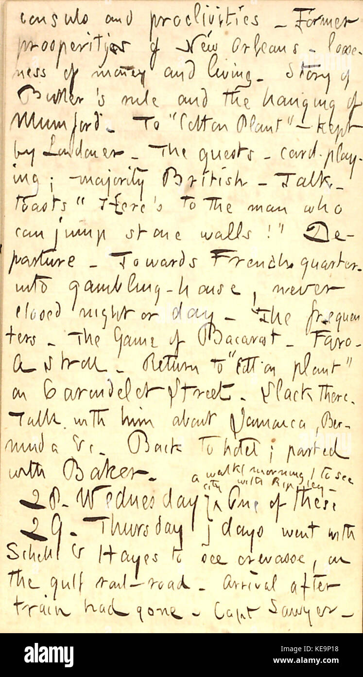 Thomas Butler Gunn Diaries Volume 22, page 46, Janvier 27, 1863 Banque D'Images Thomas Butler Gunn Diaries Volume 22, page 46, Janvier 27, 1863 Banque D'Images