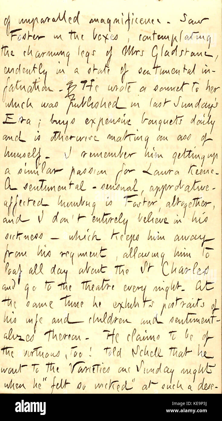 Thomas Butler Gunn Diaries Volume 22, page 97, 4 mars 1863 Banque D'Images