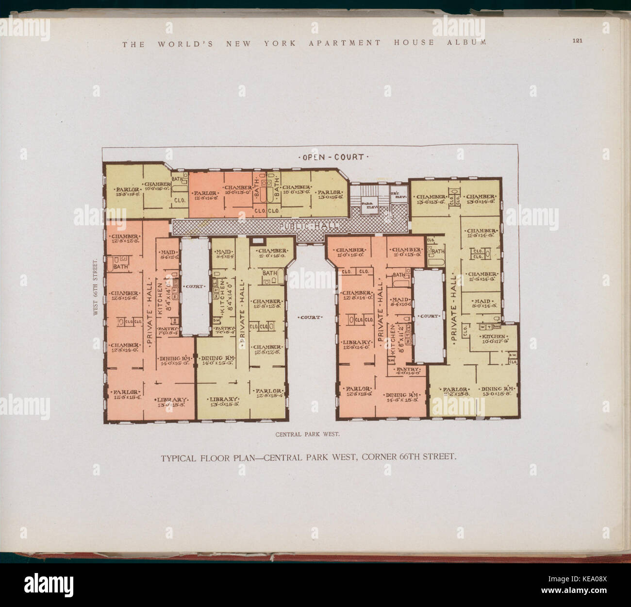 Plan d'étage typique Central Park West , corner 66th Street (NYPL b11389518 417362) Banque D'Images