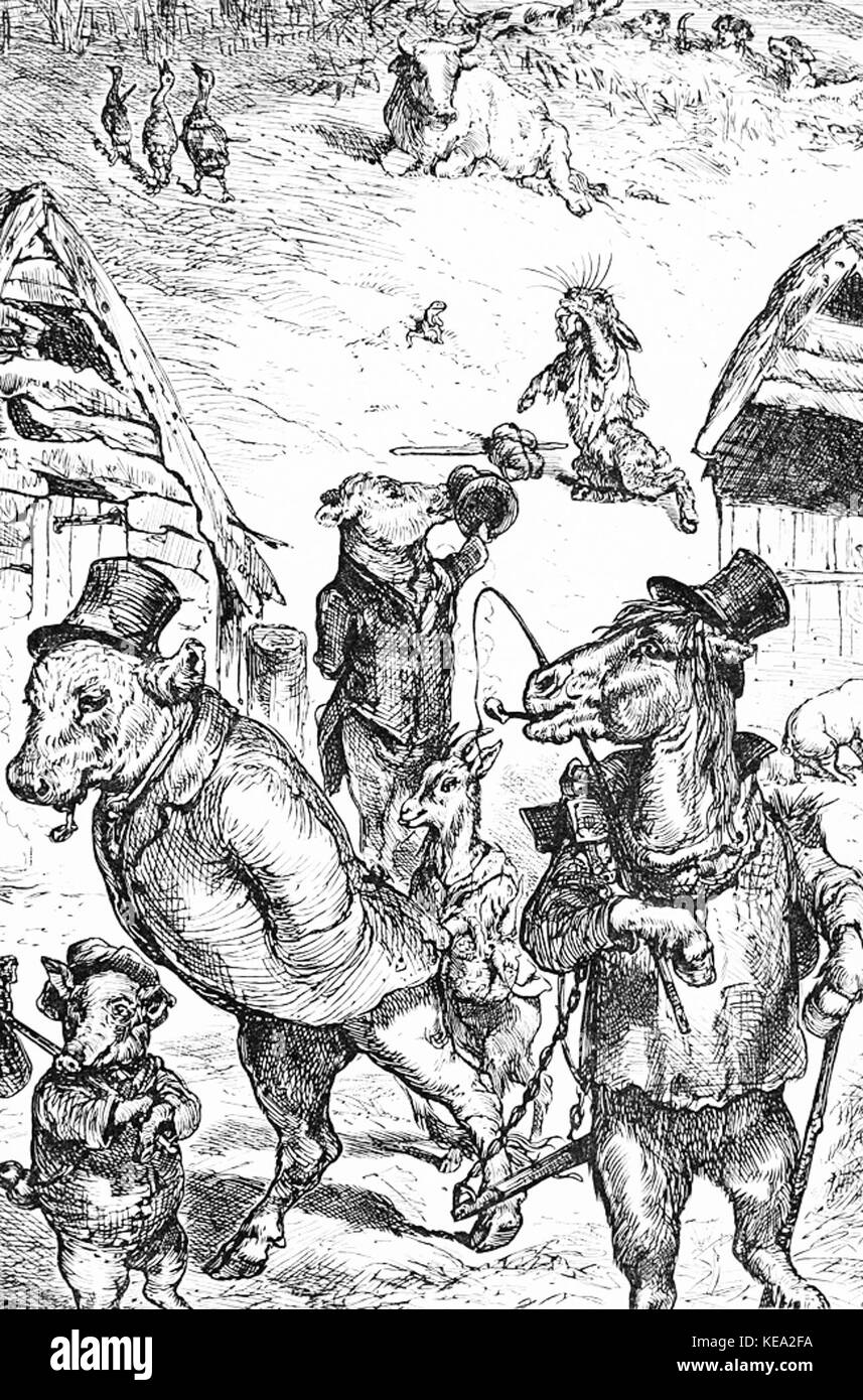 De nombreux amis lièvre GRISET Banque D'Images