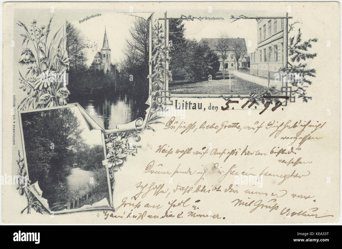 Carte postale historique de Litovel 03 Banque D'Images