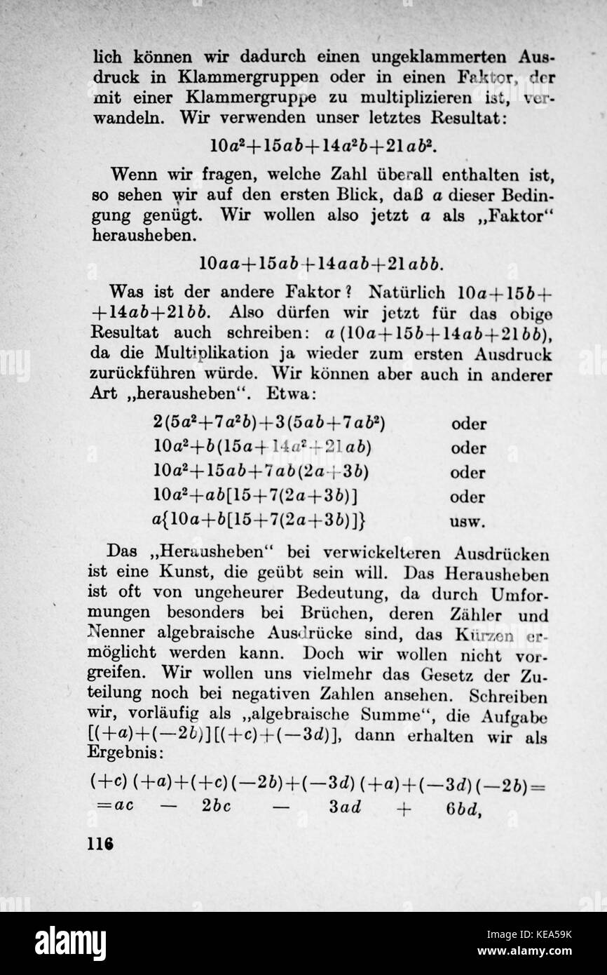 Vom Einmaleins zum partie intégrante Seite 116 Banque D'Images