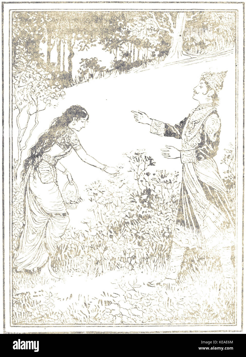 Cette entrée fait référence à un volume de contes des épopées indiennes, en se concentrant sur la riche mythologie et les histoires religieuses trouvées dans les anciens textes indiens. Banque D'Images