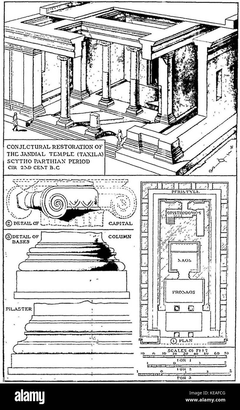 Restauration de l'hypothétique Temple Jandial iie siècle avant notre ère Banque D'Images